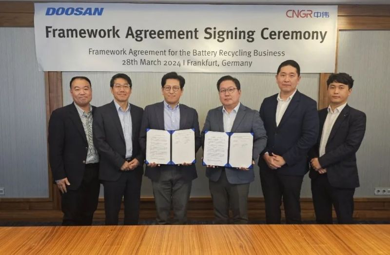 澳门新葡平台网址与Doosan Recycling Solution签订框架协议，联手探索电池回收领域